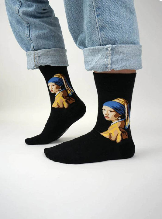 Kunstsokken Meisje met de Parel dames en heren sok - Elzinga Kousen