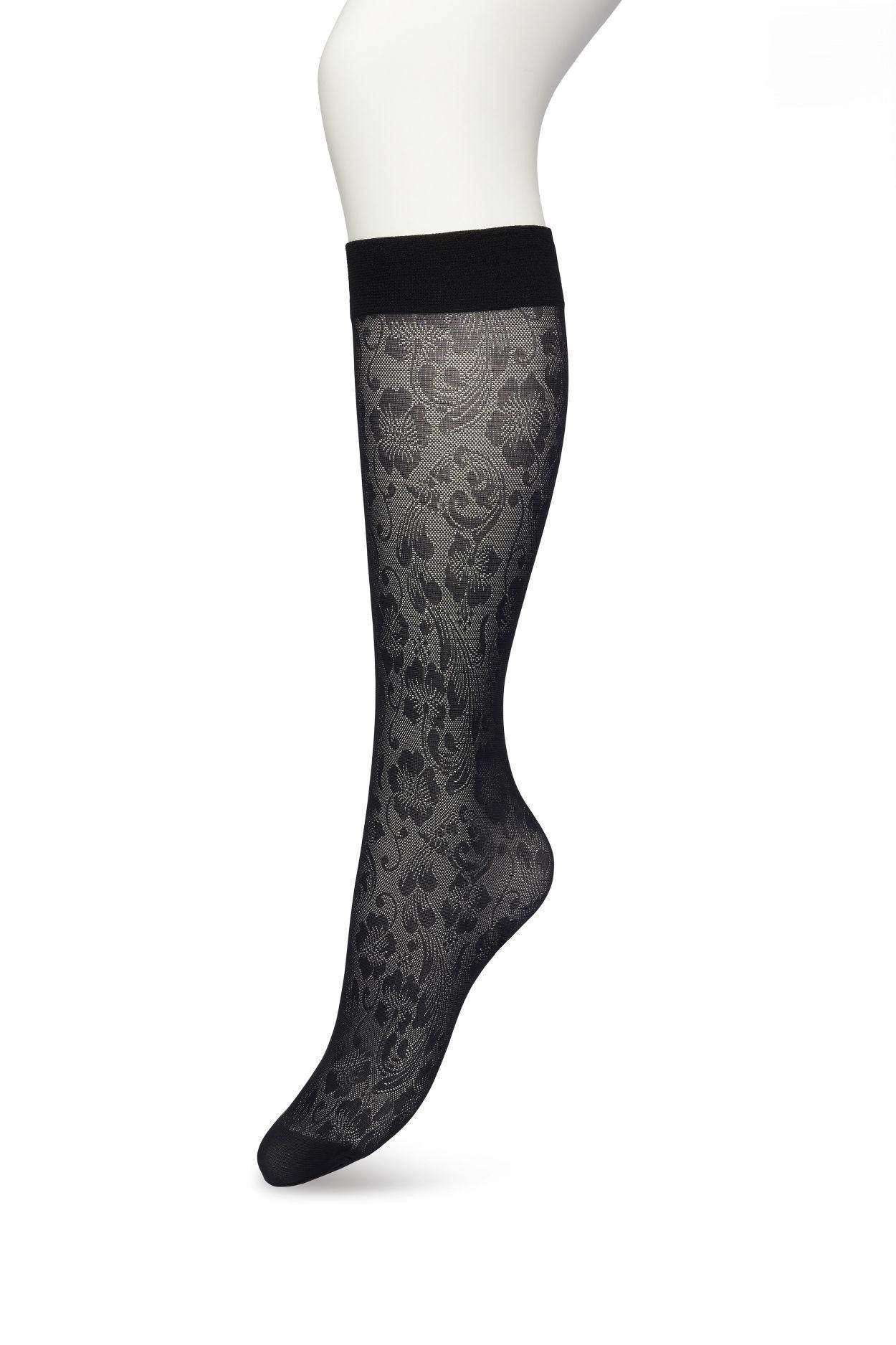 Bonnie Doon Fancy Flower panty kniekous - Elzinga Kousen