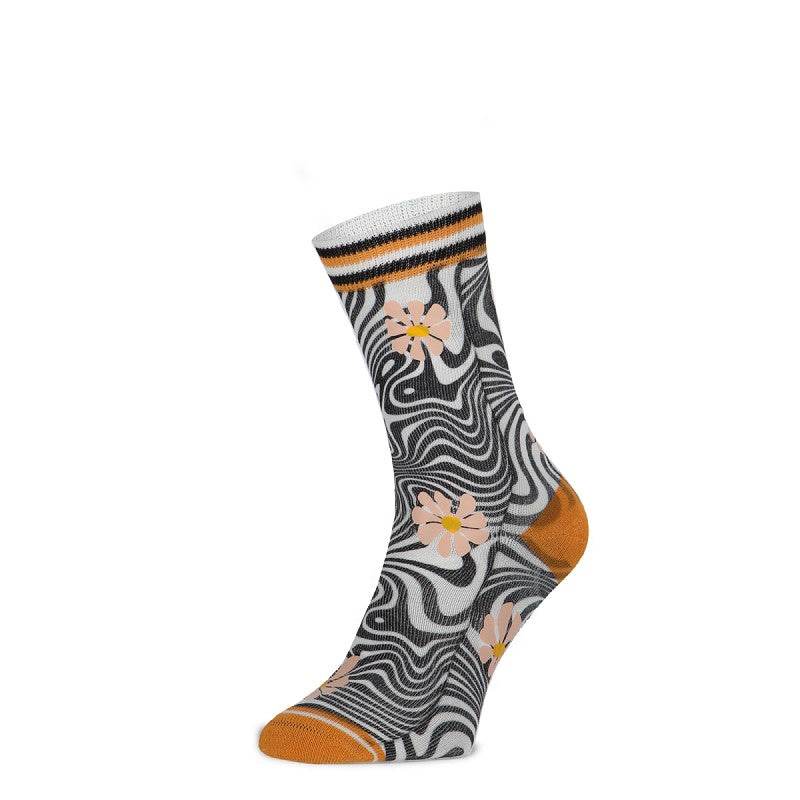 Xpooos Sock Retro Flowers - Elzinga Kousen