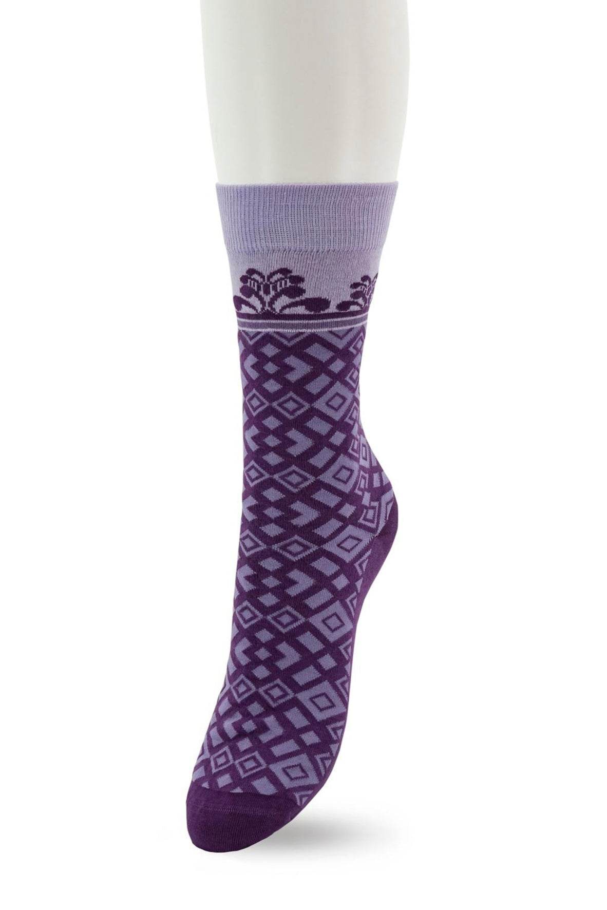 Bonnie Doon Geometric Border Sock - Elzinga Kousen