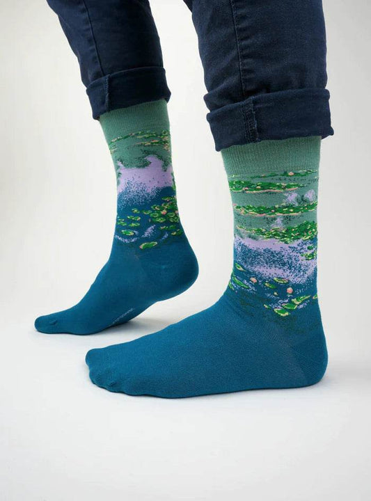 Kunstsokken Waterlelies dames en heren sok - Elzinga Kousen