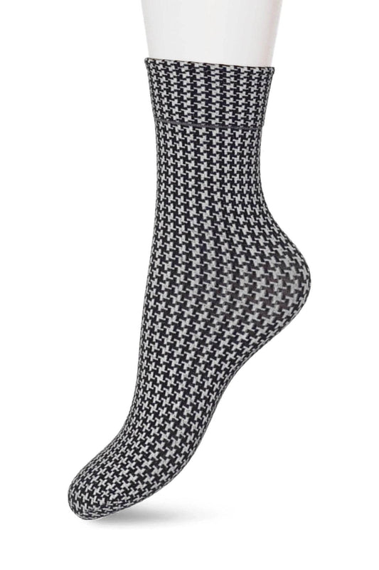 Bonnie Doon Pied de Poule Sock pantysokje - Elzinga Kousen