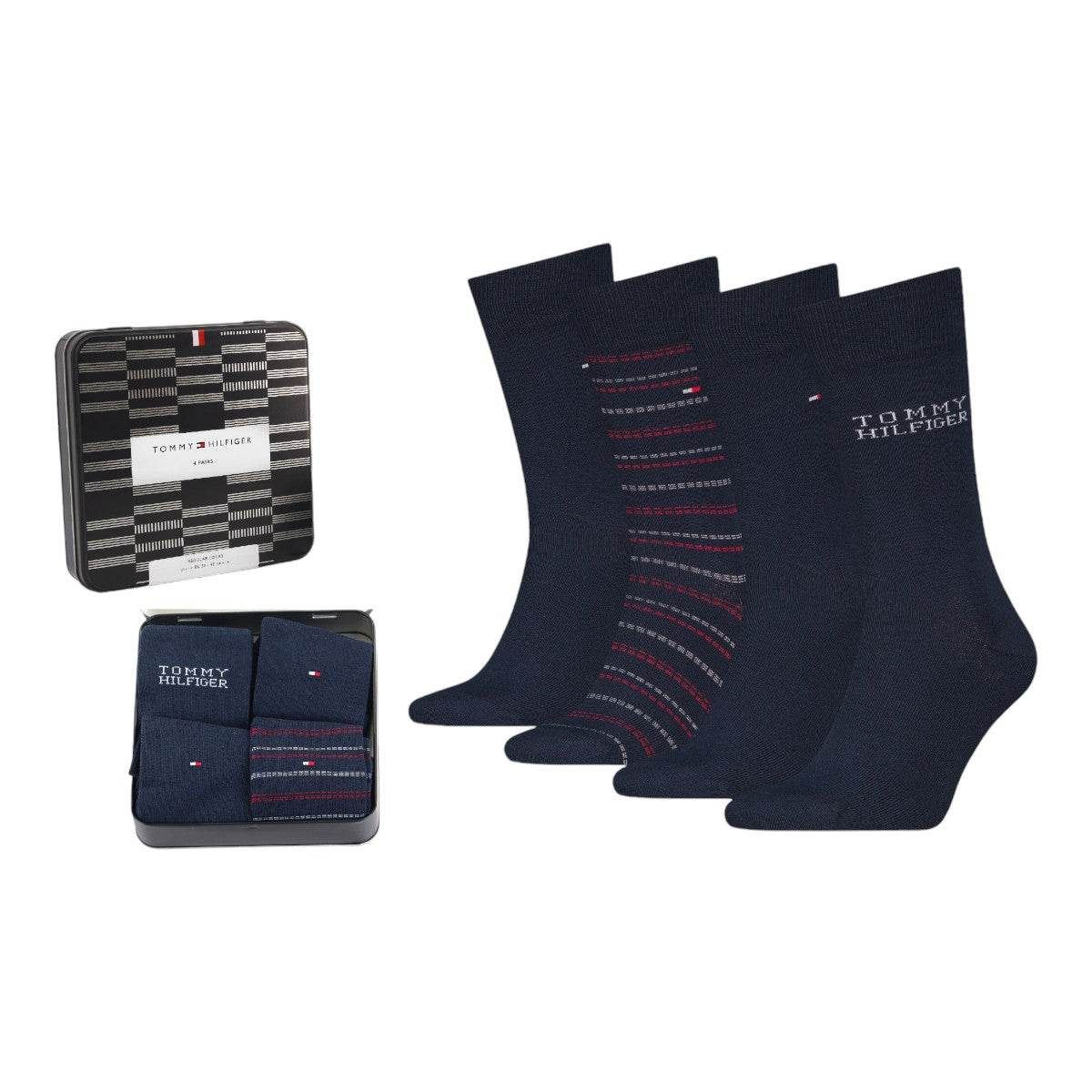 Tommy Hilfiger Giftbox heren sokken 4 pack - Elzinga Kousen