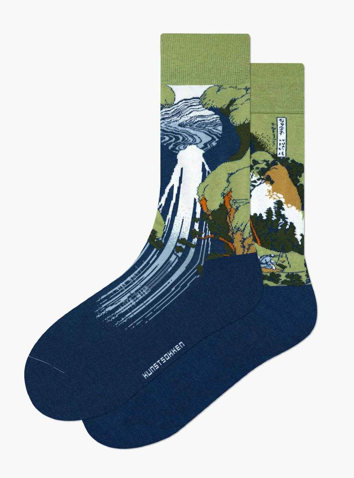 Kunstsokken De Waterval van Amida heren sok - Elzinga Kousen