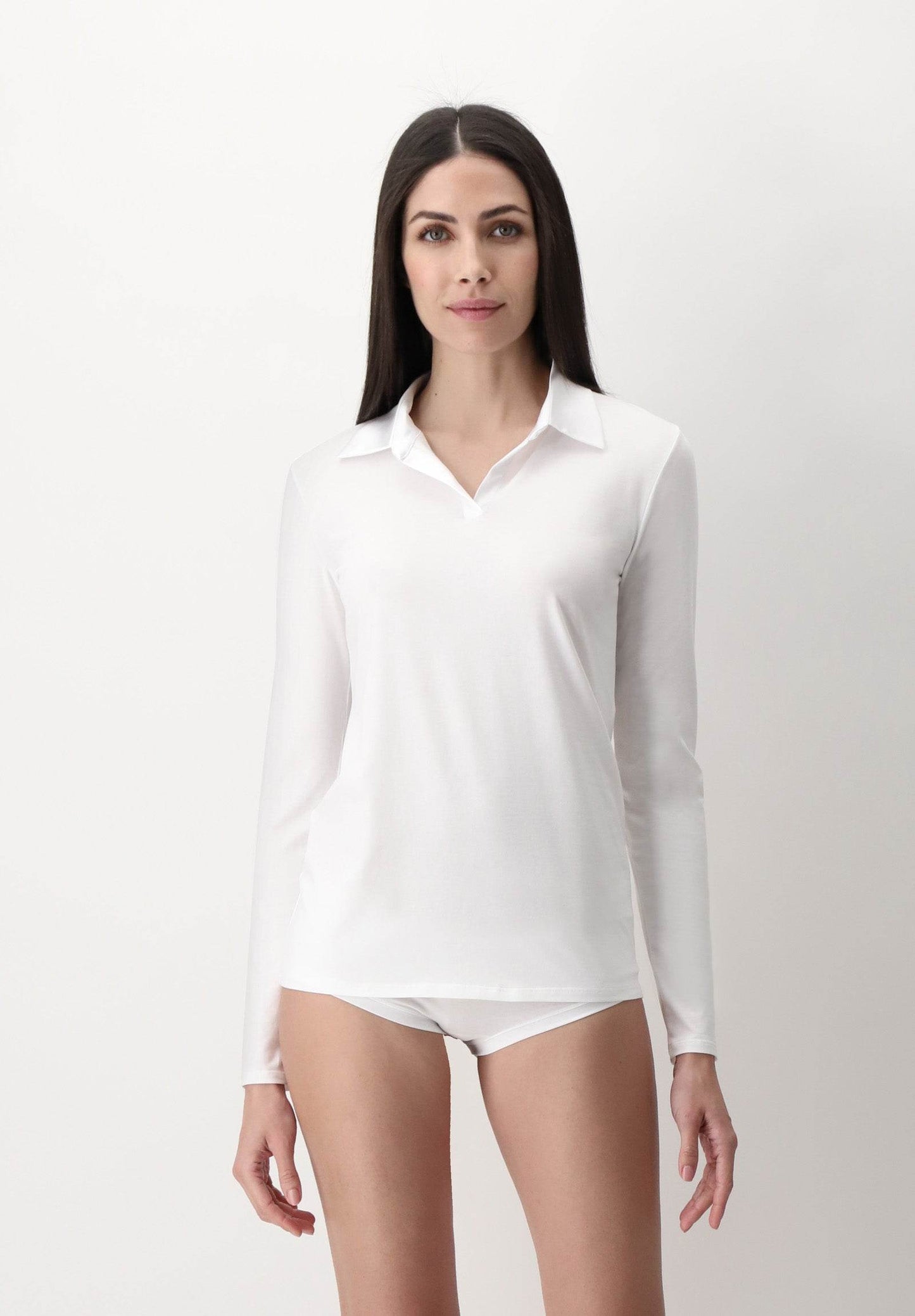 Oroblu Perfect Line Cotton polo shirt long sleeve - Elzinga Kousen