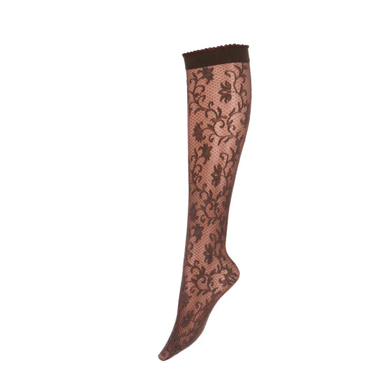 Marcmarcs Bella 30 denier kniekous met bloemen motief
