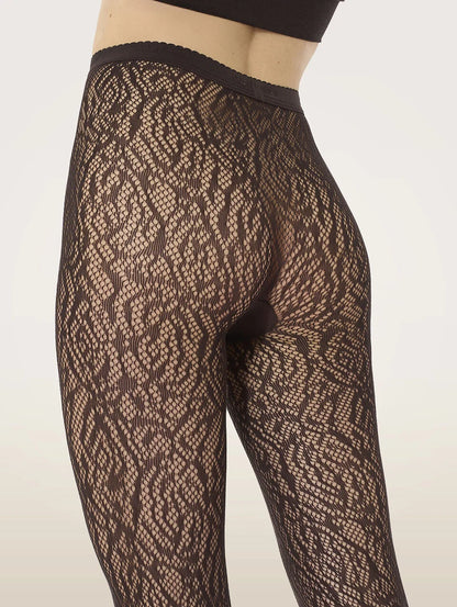 Wolford Rose Lace Effect Tights  | Netpanty met bloemmotief