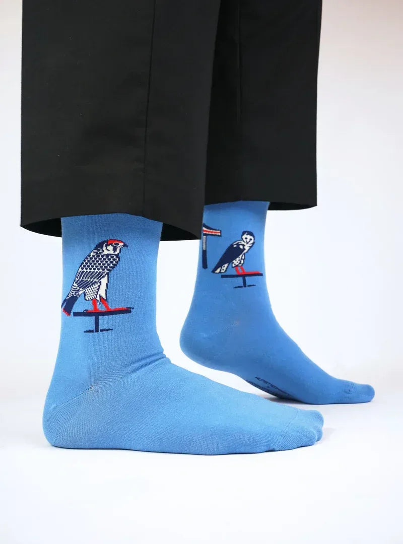 Kunstsokken Egytische Vogels Sarcofaag van Peftjaoeneith - Elzinga Kousen