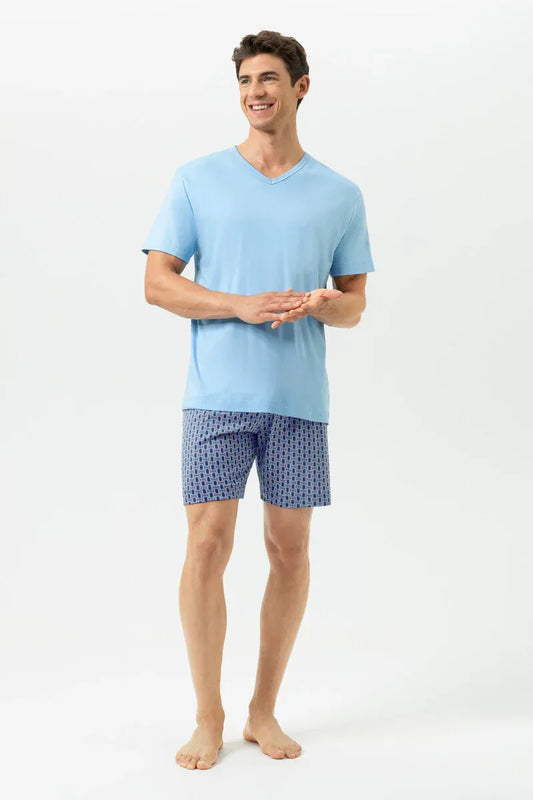 Mey Straight Geo Pyjama heren 100% katoen - Elzinga Kousen