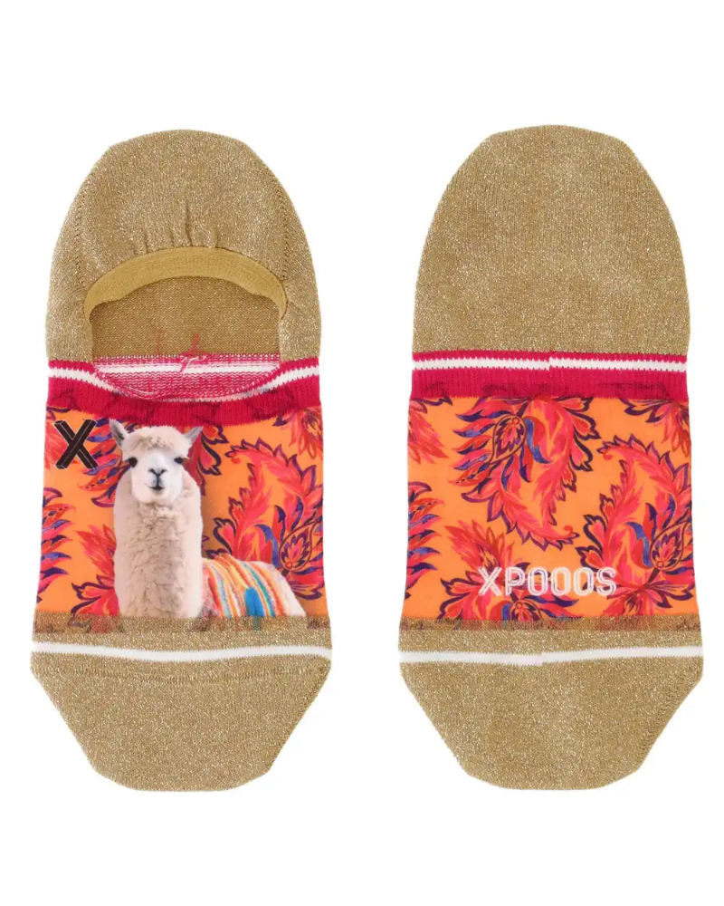 XPOOOS Alpaca dames footies met boho print
