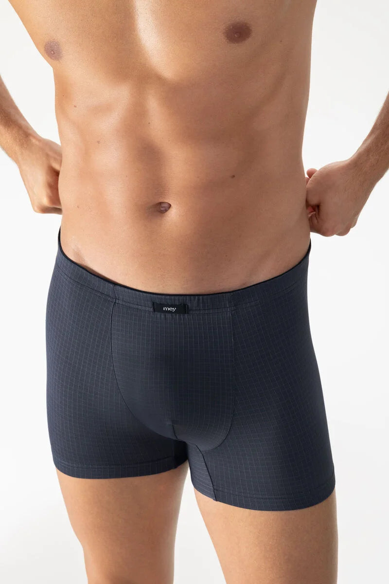 Mey Blue Check shorty – microvezel & comfort