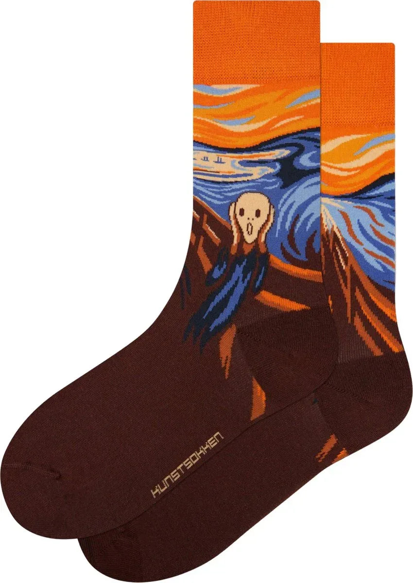 Kunstsokken The Scream Edvard Munch dames en heren sokken - Elzinga Kousen