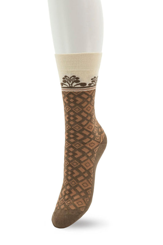 Bonnie Doon Geometric Border Sock