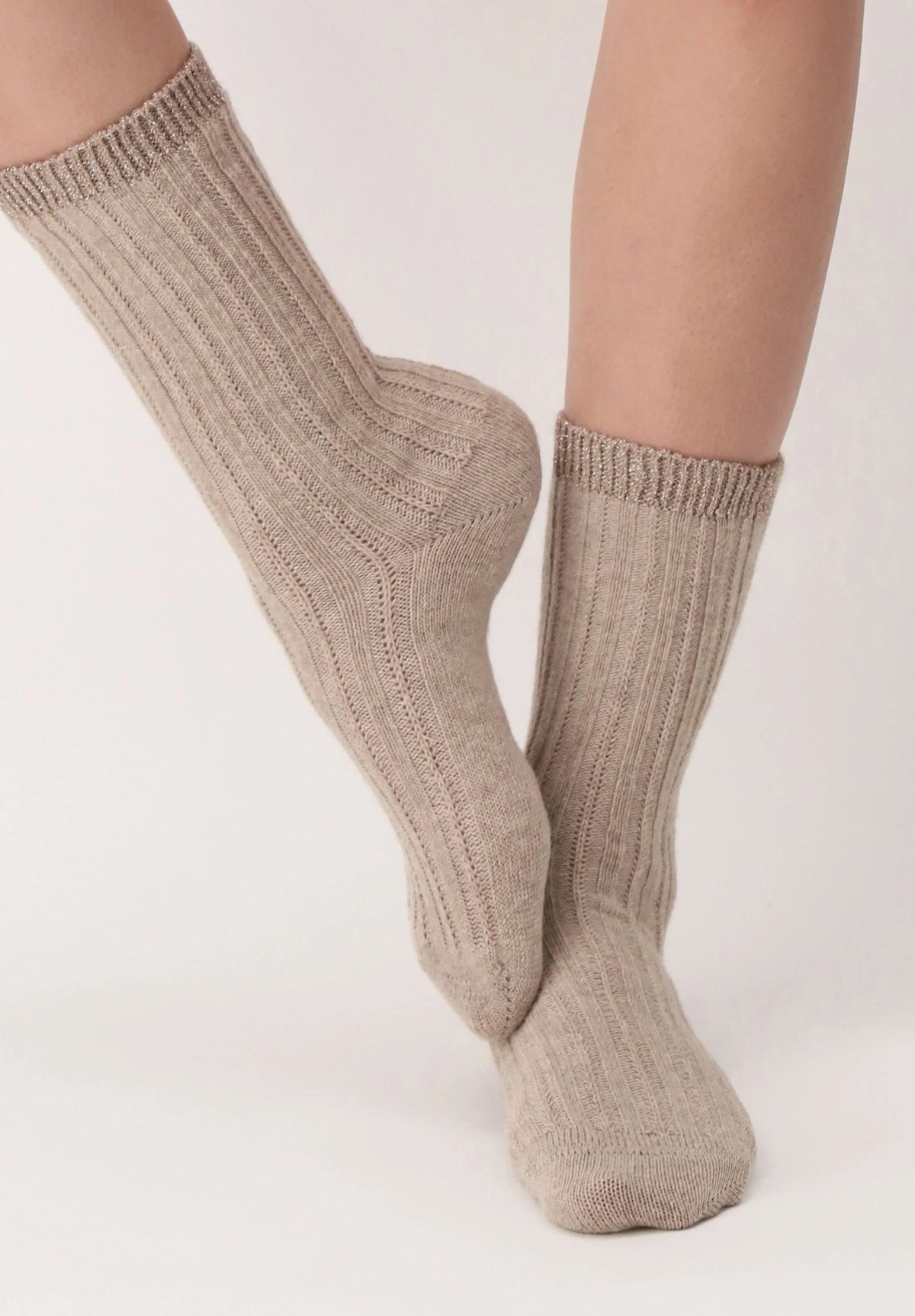 Oroblu Jasmine Damessokken – Alpaca met Ribstructuur