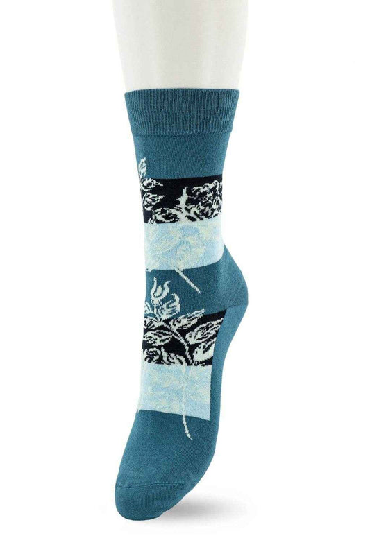 Bonnie Doon Flower an Stripes Sock dames sok - Elzinga Kousen